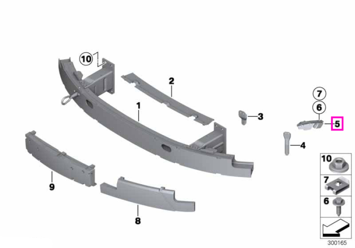 Suport lateral bara fata stanga - BMW Seria 6 E63 E64
