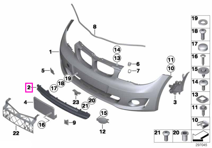 Grila inferioara bara fata - BMW Seria 1 E82 E88