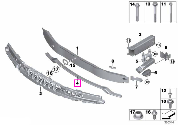Suport inferior bara protectie fata - BMW Seria 3 F34