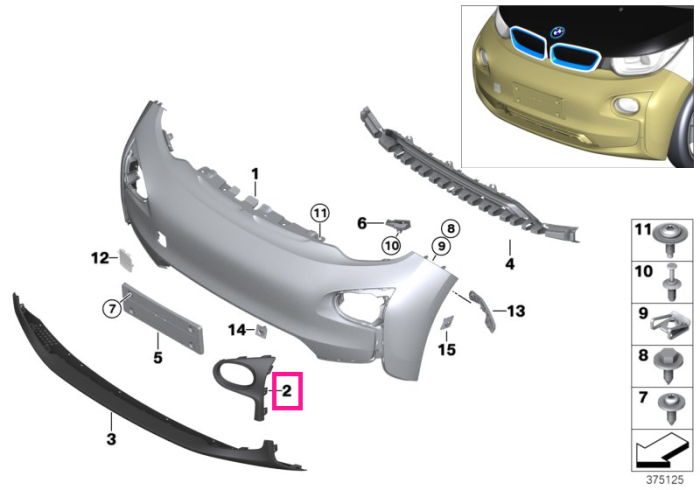 Ornament bara protectie fata, dreapta - BMW i3 I01