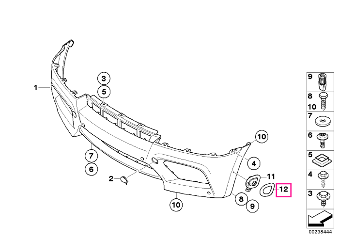 Folie adeziva fixare suport camera stanga, Side View Camera - BMW X5 E70, X6 E71 E72