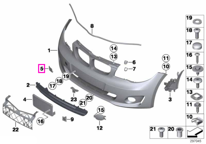 Capac carlig remorcare, grunduit - BMW Seria 1 E82 E88