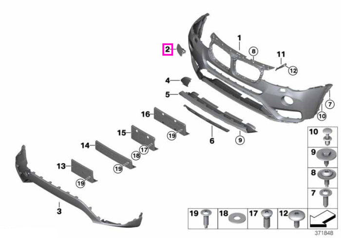 Set capace duze spalator faruri, grunduite - BMW X4 F26