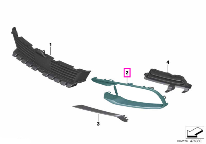 Ornament frontal, lateral dreapta, Basis - BMW Seria 6 F06 F12 F13