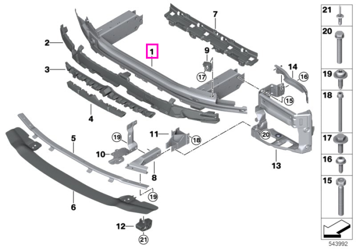 Traversa bara fata (ECE) - BMW Seria 8 G14 G15 G16 F91 F92 F93 M8