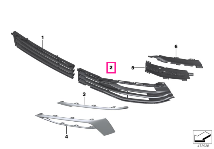 Grila admisie aer, deschisa, dreapta - BMW Seria 5 G30 G31
