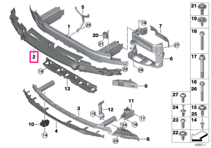 Protectie impact, bara fata - BMW Seria 5 G30 G31