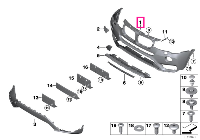 Bara protectie fata, primerizata, PMA/I-CAM - BMW X3 F25