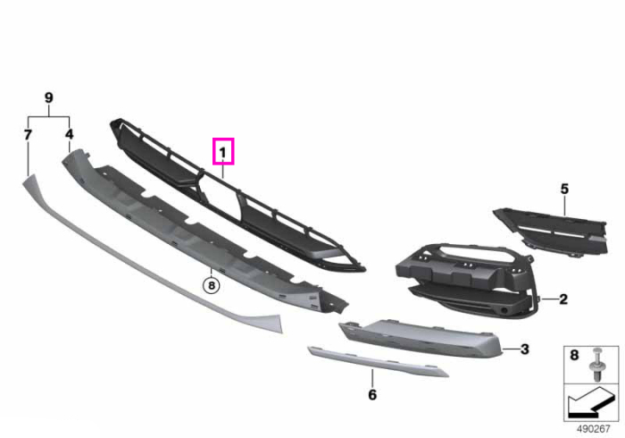 Grila centrala admisie aer, ACC - BMW X3 G01
