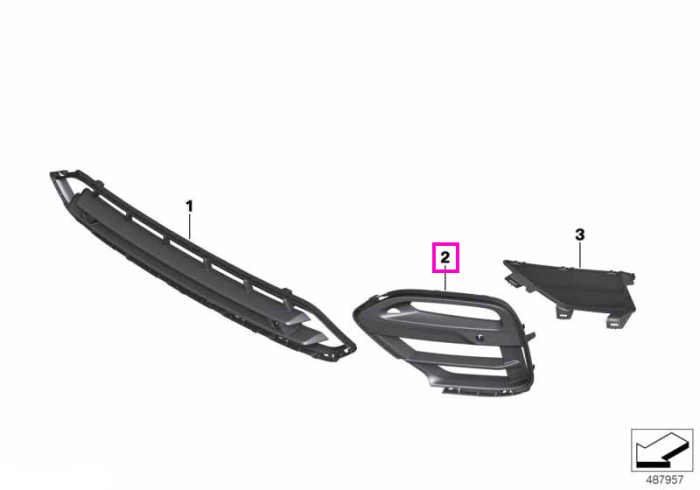 Grila laterala bara fata stanga, deschisa, cu locasuri senzori PDC, X-Line - BMW X4 G02
