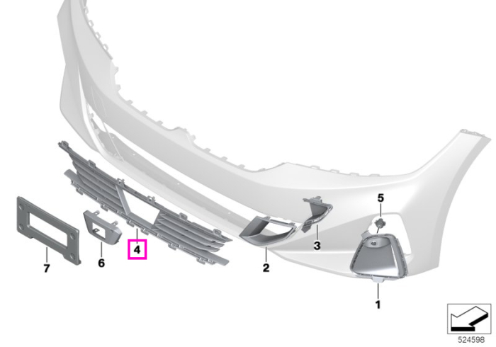 Grila admisie aer centrala, Lines, FRR - BMW Seria 3 G20 G21 G28