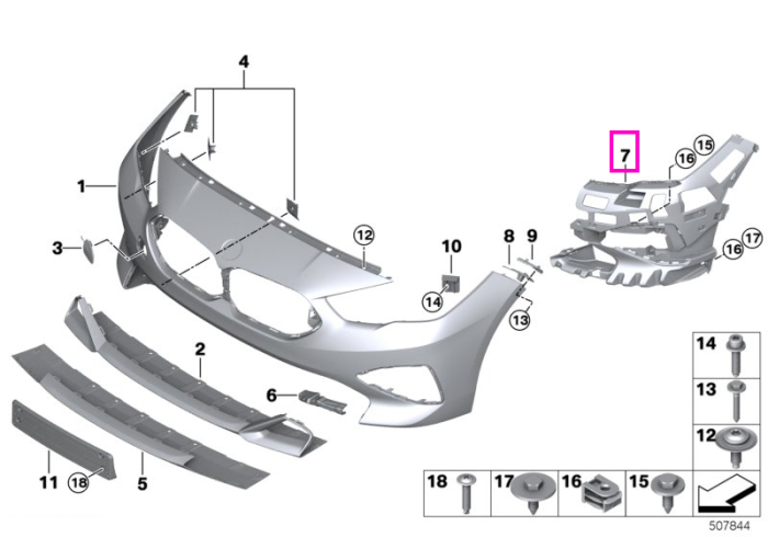 Suport bara fata, dreapta - BMW Seria 2 F44 Gran Coupe
