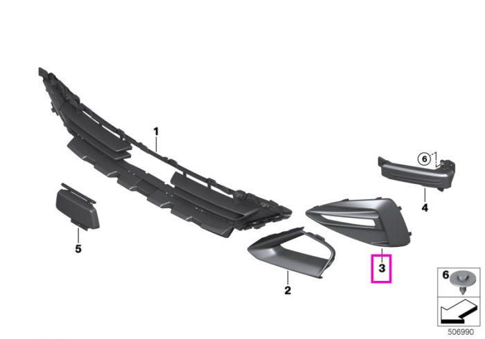 Grila fata lateral dreapta - BMW Seria 2 F44 Gran Coupe