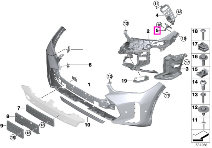 Ghidaj inferior bara protectie fata, stanga, M - BMW X6 G06 M F96