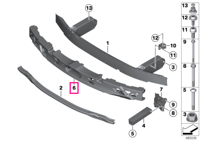 Protectie impact, bara fata, M - BMW Seria 5 F07 GT