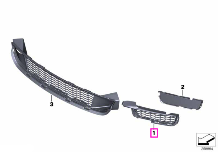 Grila admisie aer bara fata stanga - BMW Seria 6 F06 F12 F13