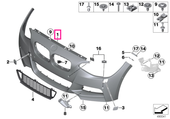 Bara protectie fata, primerizat (grunduit), -M-/SRA/PMA - BMW Seria 2 F22 F23
