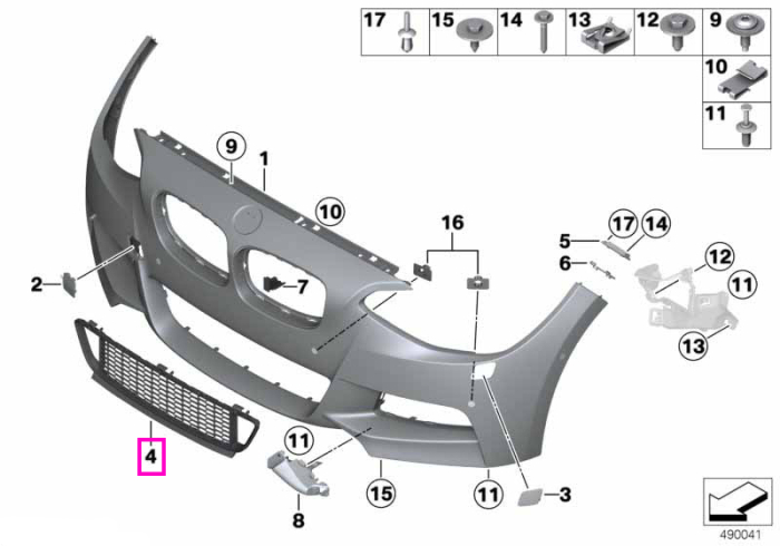 Grila centrala inferioara, bara protectie fata, M - BMW Seria 1 F20 F21