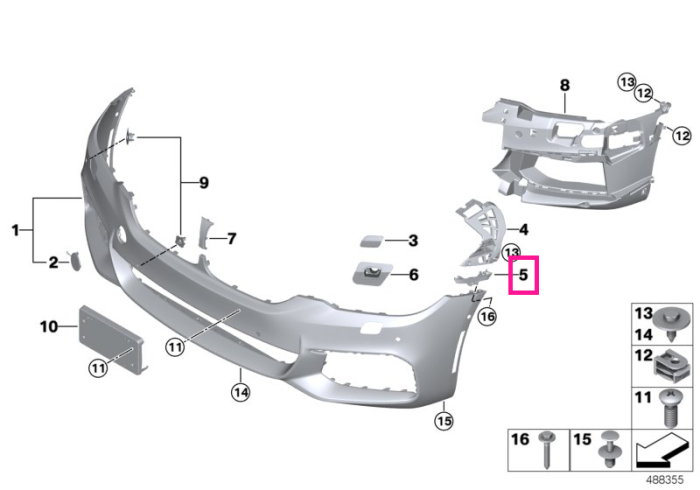 Guide pin, bottom right -M5- - BMW