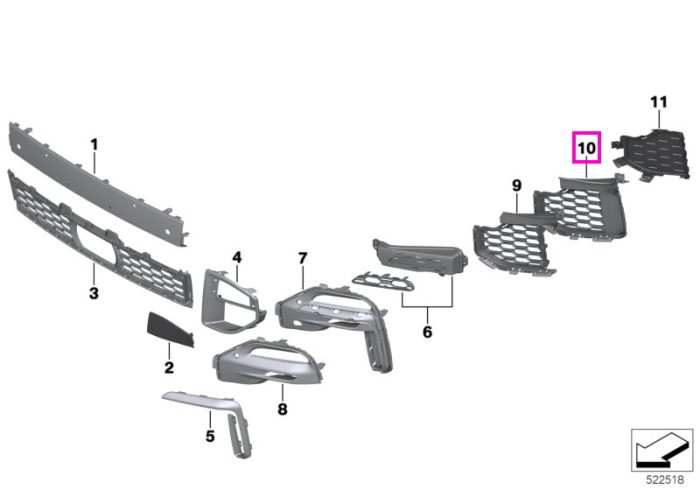 Grila laterala deschisa, dreapta - BMW X5 G05