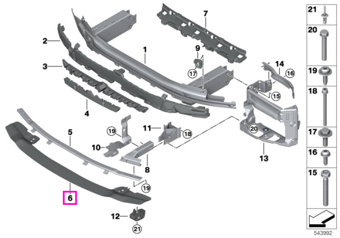 Suport inferior bara protectie fata, M - BMW Seria 8 F91 F92 F93 M8 - tip motor S63M