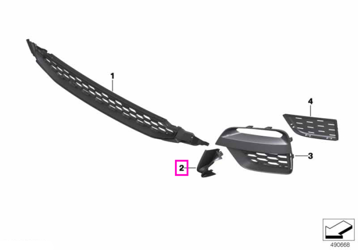 Ornament bara protectie fata, dreapta - BMW X3 G01, X4 G02