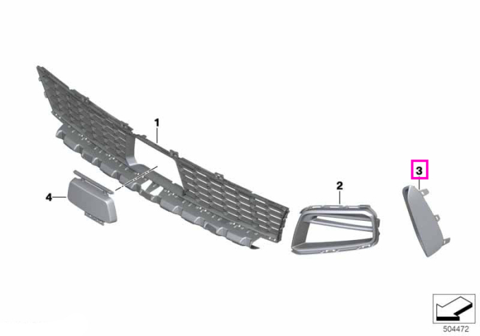 Ornament grila laterala stanga (M) - BMW Seria 1 F40