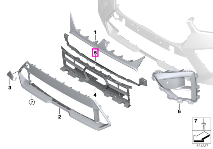Ornament canal aer central (M) - BMW X5 M F95, X6 M F96