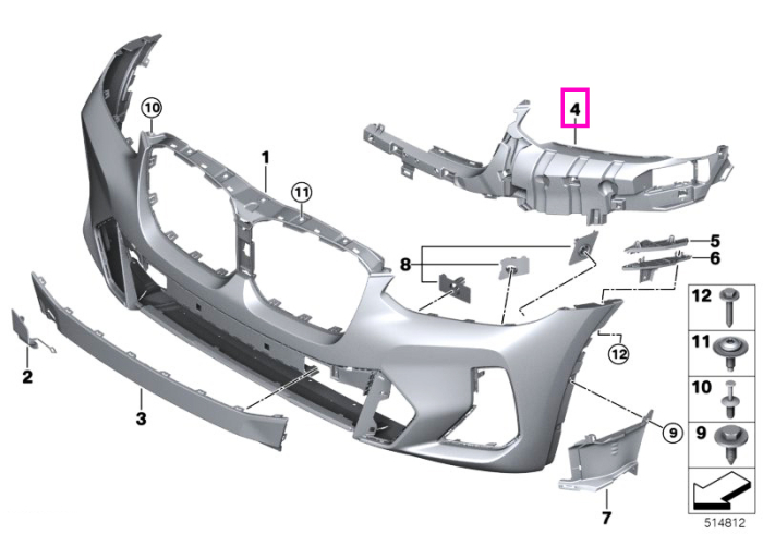 Suport stanga, bara protectie fata - BMW iX3 G08, X3 G01 G08, X4 G02
