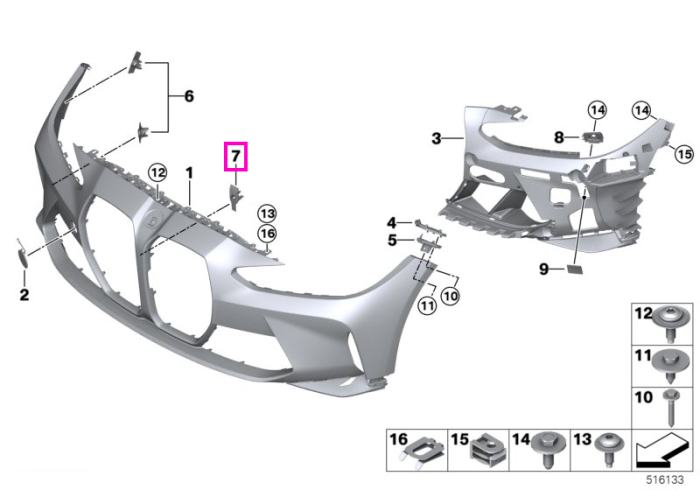 Suport camera frontala - BMW Seria 3 G80 G81 M3, Seria 4 G82 G83 M4 - tip motor S58