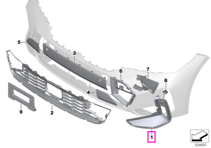 Capac bara fata, lateral dreapta, M - BMW Seria 3 G20 G21 G28