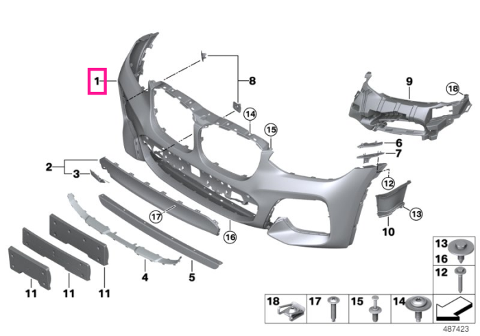 Bara protectie fata, primerizata, M/ICAM - BMW X3 G01, X4 G02
