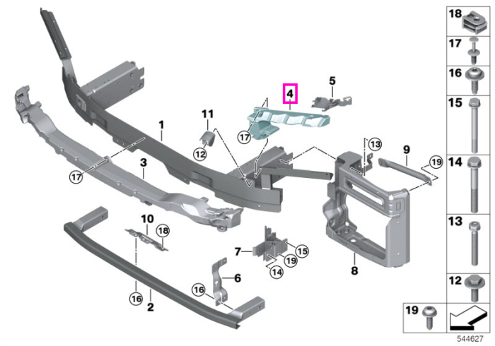 Amortizor de impact, bara protectie fata, dreapta, M - BMW X5 G05 G18