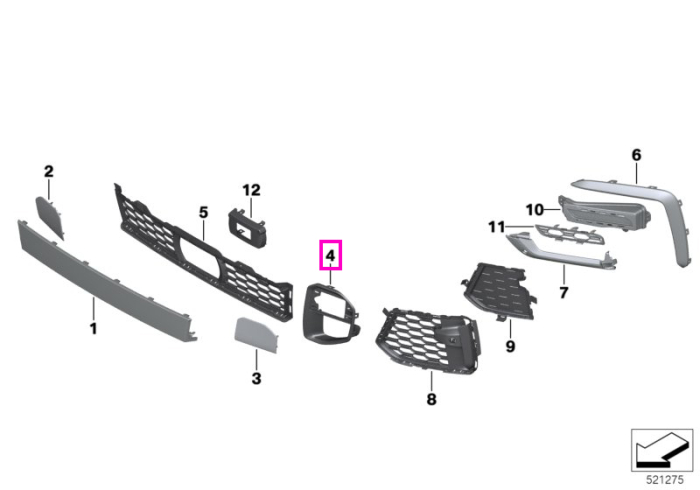 Ornament grila dreapta, M - BMW X6 G06