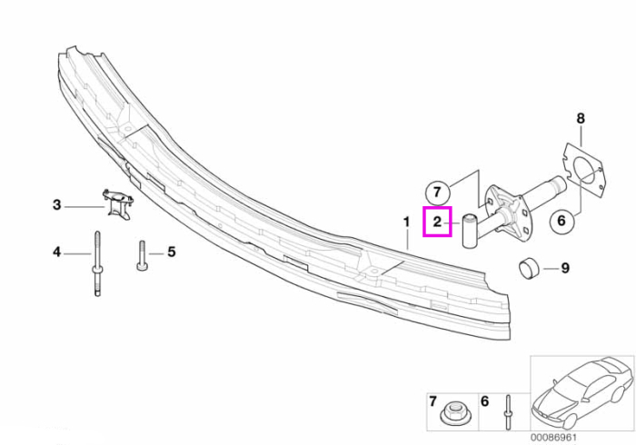 Amortizor socuri (Bumper), fata, dreapta - BMW Seria 3 E46