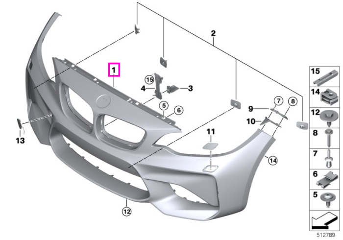 Bara protectie fata, grunduita - BMW Seria 2 F87 M2 - tip motor S55