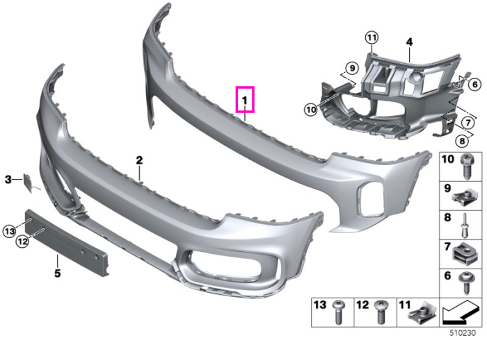 Bara protectie fata, primerizata, Basis - Mini Countryman F60 LCI