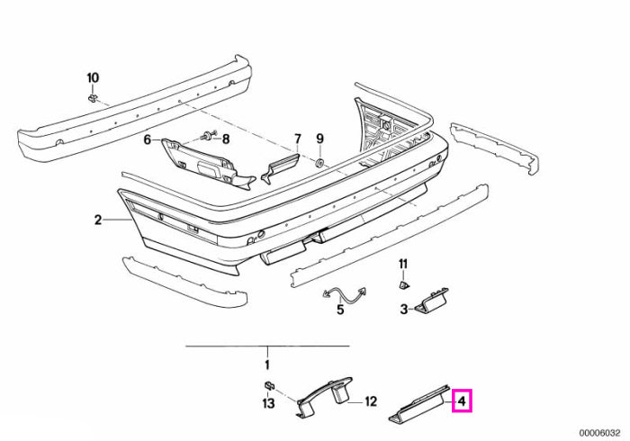 Clapeta acces carlig remorcare, M Technic - BMW Seria 5 E34
