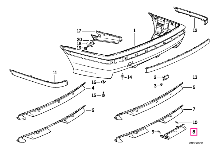 Ornament / Clapeta aer, spoiler spate (M Technic) - BMW Seria 3 E36
