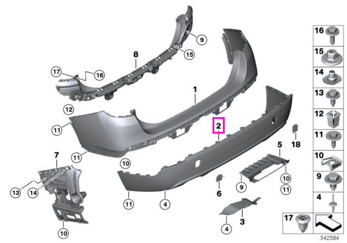 Ornament inferior bara protectie spate, X-Line, PDC, negru structurat - BMW X1 E84