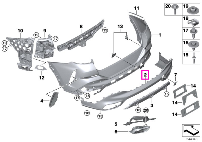 Bara spate inferioara, M, Dark Shadow - BMW X6 G06 LCI