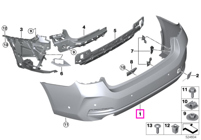 Bara/Spoiler spate, primerizat (grunduit), PDC/PMA/Zweibo. - BMW Seria 3 G20 LCI