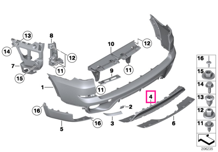 Difuzor / Ornament inferior bara spate, negru texturat - BMW X5 E70 LCI