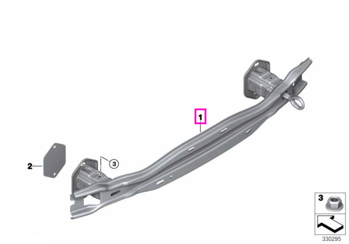 Traversa bara spate (ECE) - BMW Seria 4 F32 F33 F36 F82 F83 M4, MS BMW Motorsport