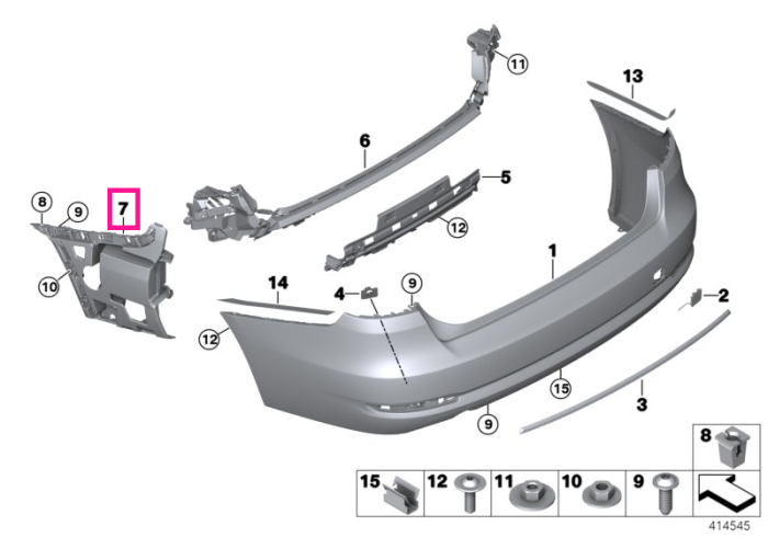 Ghidaj suport bara spate, lateral, stanga – BMW Seria 3 F34 GT