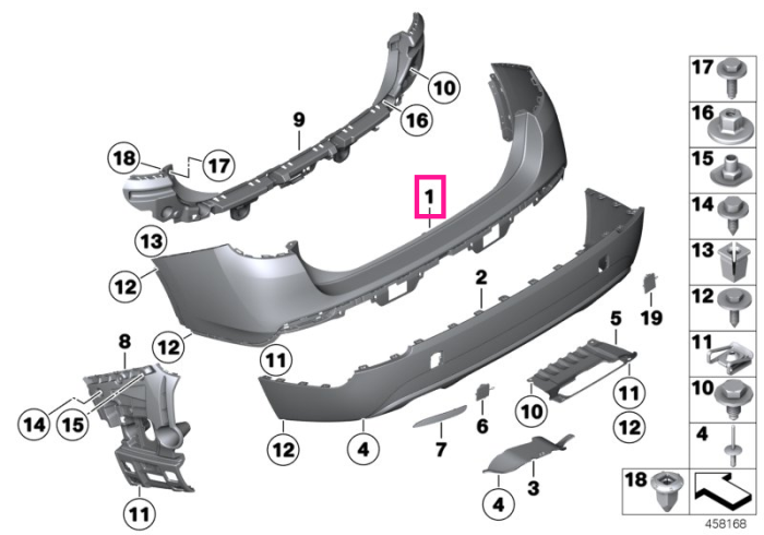 Bara protectie spate, grunduita - BMW X1 E84