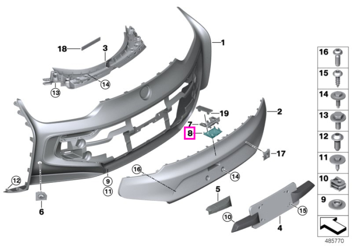 Ornament integrare camera, sisteme asistenta, bara protectie spate - BMW i8 I12 I15, X2 F39