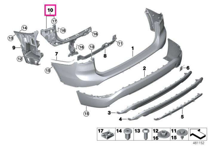 Suport colt stanga, bara protectie spate - BMW X1 F48 F49