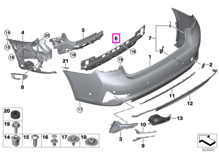 Adaptor suport bara spate - BMW Seria 3 G20 G21