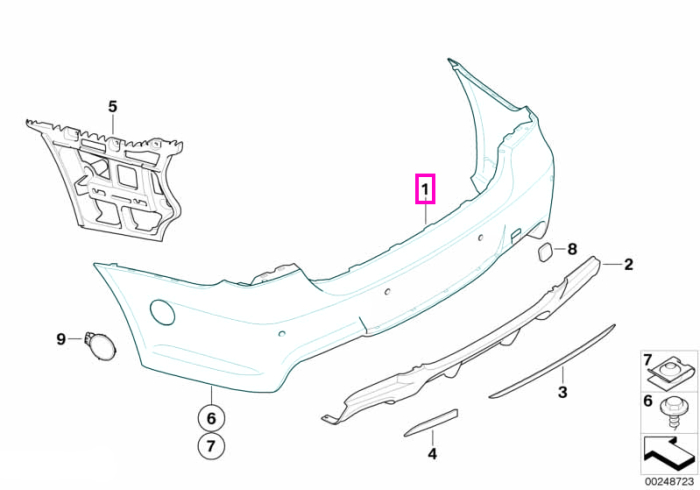 Bara protectie spate, primerizata, M - BMW Seria 3 E91